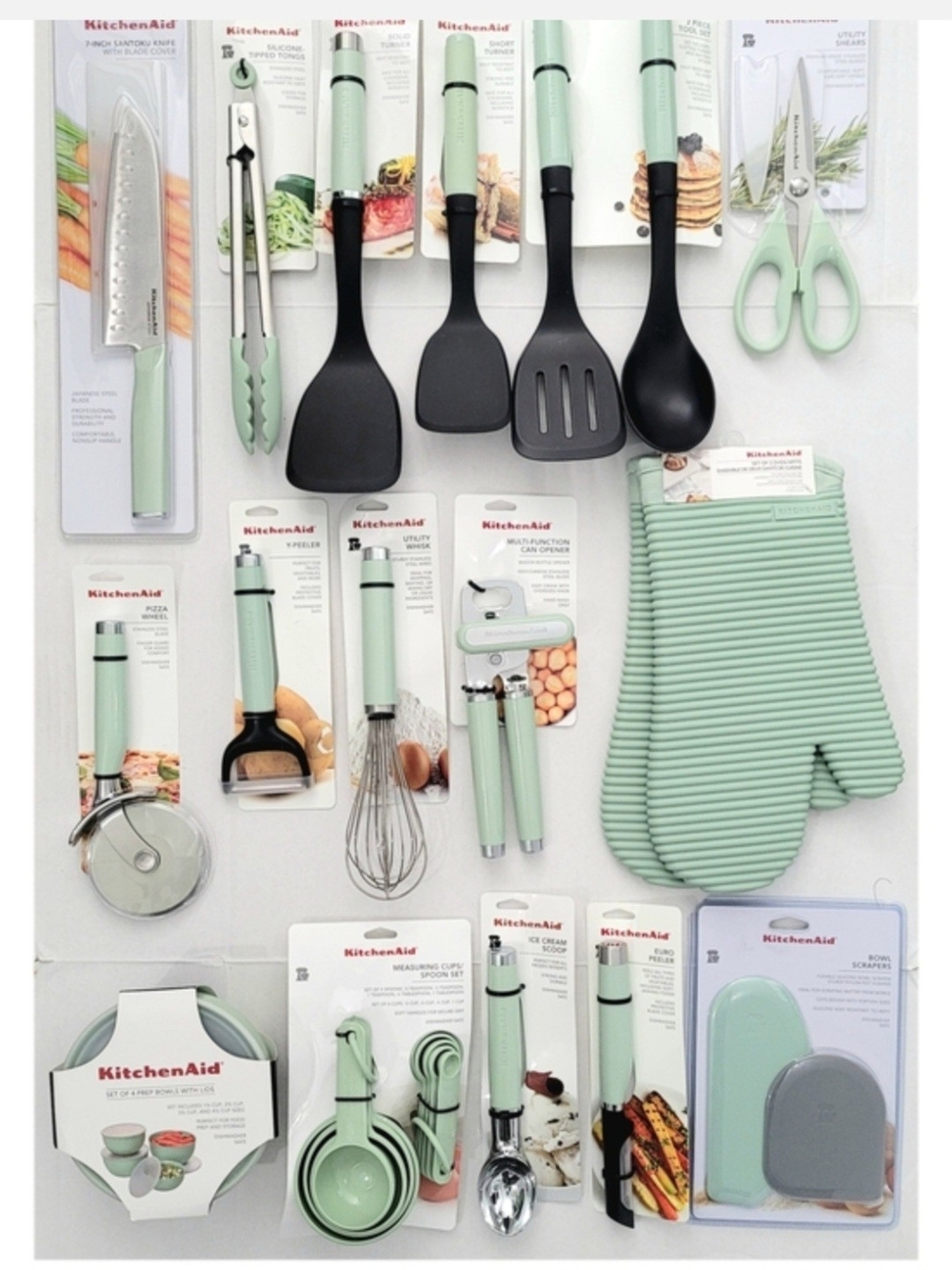 KitchenAid Pistachio Green Large 30 Piece Kitchen Tool Bundle Set